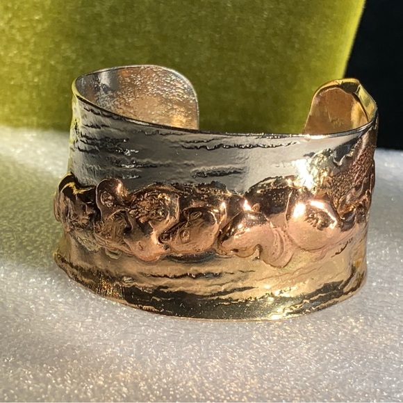 Artisan Cuff Two Toned Signed - Picture 1 of 5